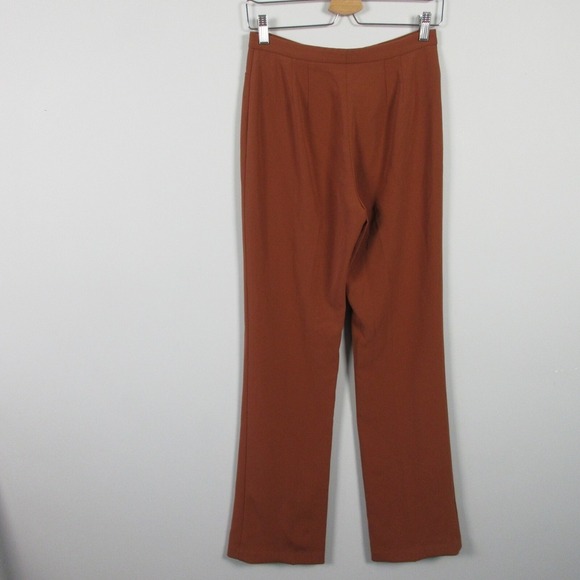 Aritzia Babaton Pants Women 6 Orange Flat Front High Rise Minimalist Flare 362 - Picture 2 of 11